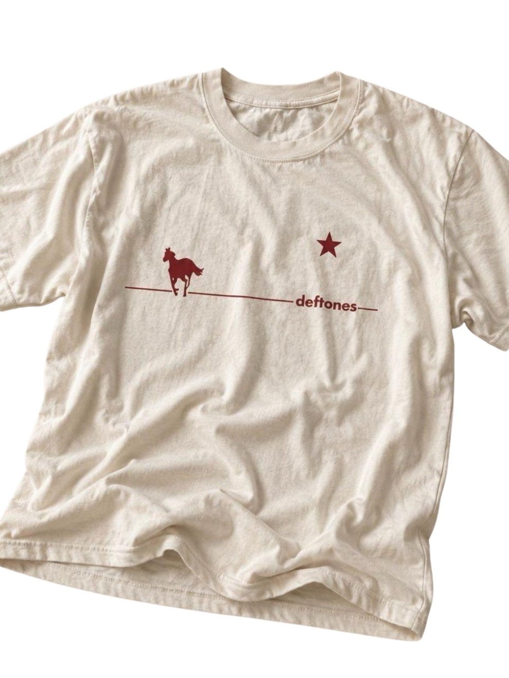 Gildan Cream Deftones Graphic Tee with Red Print, Gift For Her, For Him